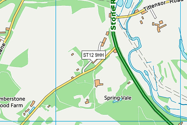 ST12 9HH map - OS VectorMap District (Ordnance Survey)