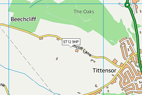 Tittensor CofE (C) First School map (ST12 9HP) - OS VectorMap District (Ordnance Survey)