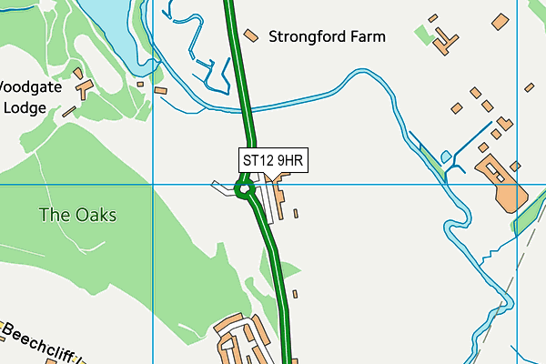 ST12 9HR map - OS VectorMap District (Ordnance Survey)