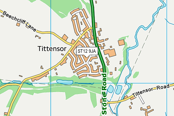 ST12 9JA map - OS VectorMap District (Ordnance Survey)