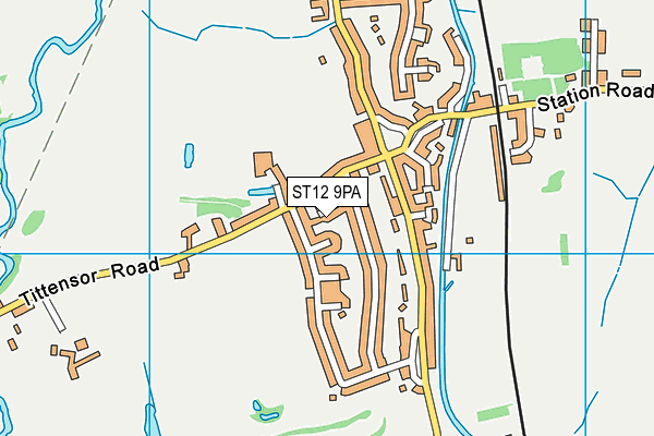 ST12 9PA map - OS VectorMap District (Ordnance Survey)