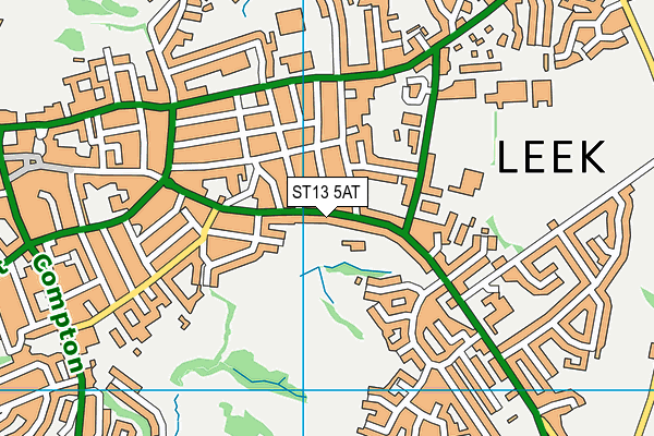 ST13 5AT map - OS VectorMap District (Ordnance Survey)