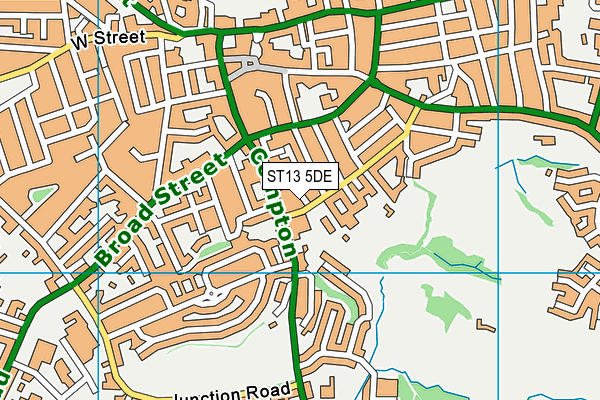 ST13 5DE map - OS VectorMap District (Ordnance Survey)