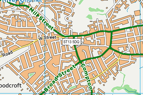 ST13 5DQ map - OS VectorMap District (Ordnance Survey)