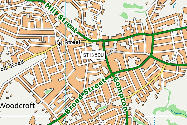 ST13 5DU map - OS VectorMap District (Ordnance Survey)