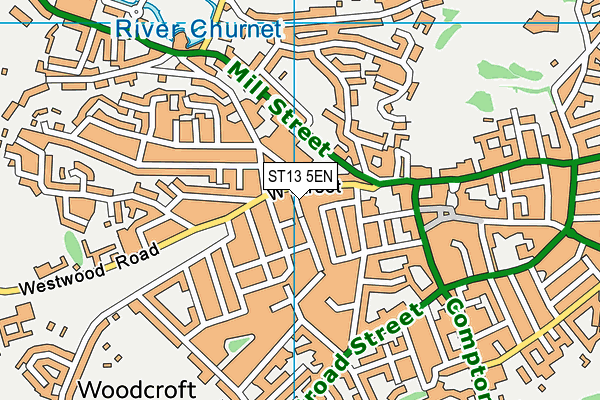 ST13 5EN map - OS VectorMap District (Ordnance Survey)