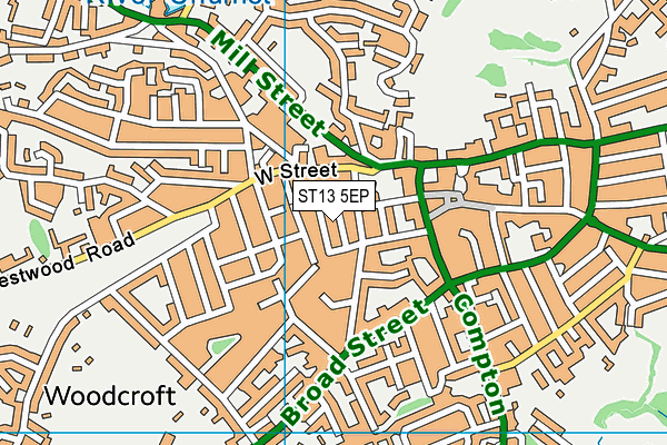 ST13 5EP map - OS VectorMap District (Ordnance Survey)