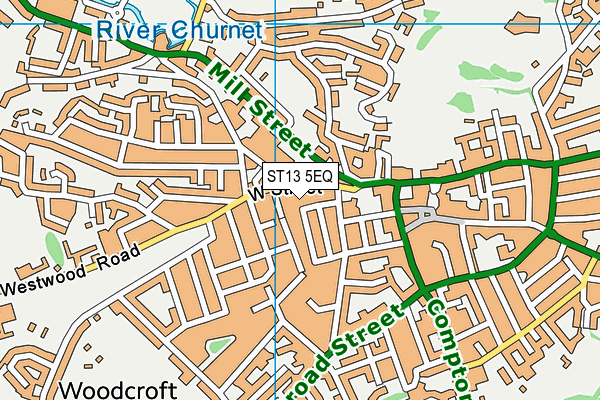 ST13 5EQ map - OS VectorMap District (Ordnance Survey)