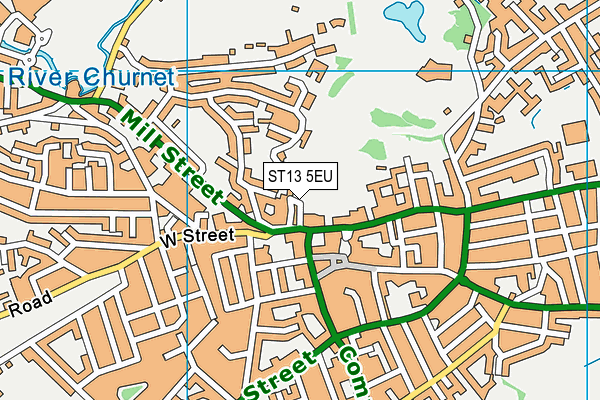 ST13 5EU map - OS VectorMap District (Ordnance Survey)