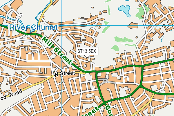 ST13 5EX map - OS VectorMap District (Ordnance Survey)
