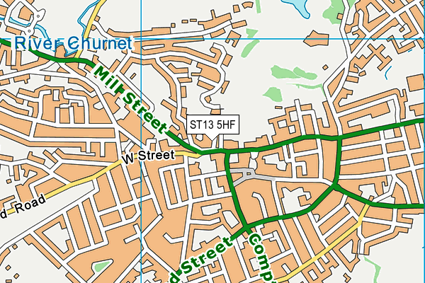 ST13 5HF map - OS VectorMap District (Ordnance Survey)