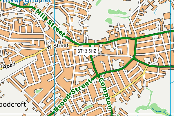 ST13 5HZ map - OS VectorMap District (Ordnance Survey)