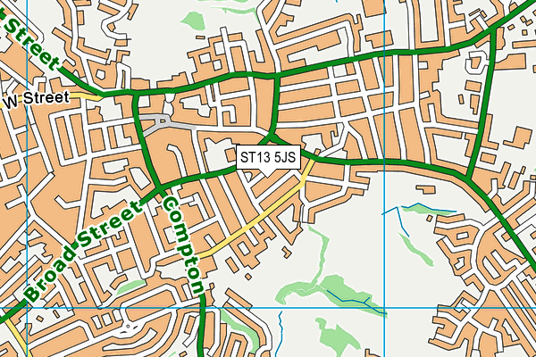 ST13 5JS map - OS VectorMap District (Ordnance Survey)