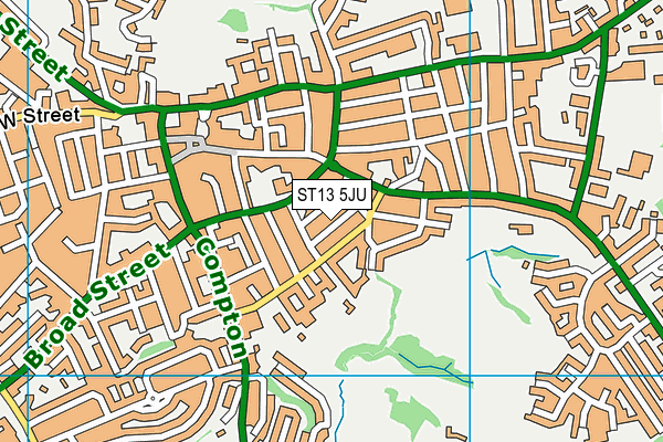 ST13 5JU map - OS VectorMap District (Ordnance Survey)