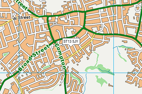 ST13 5JY map - OS VectorMap District (Ordnance Survey)
