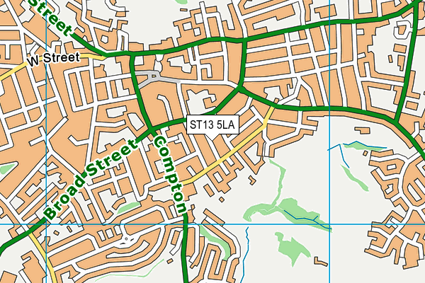 ST13 5LA map - OS VectorMap District (Ordnance Survey)