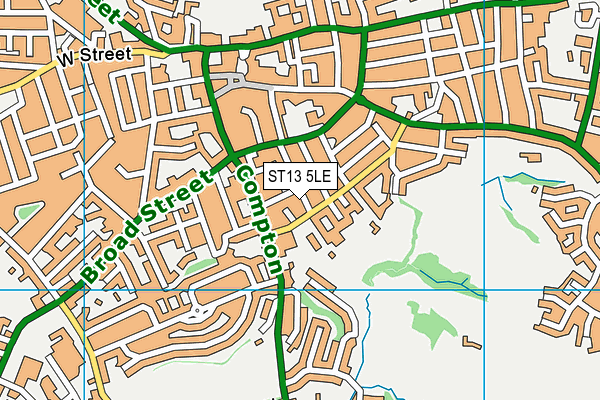 ST13 5LE map - OS VectorMap District (Ordnance Survey)