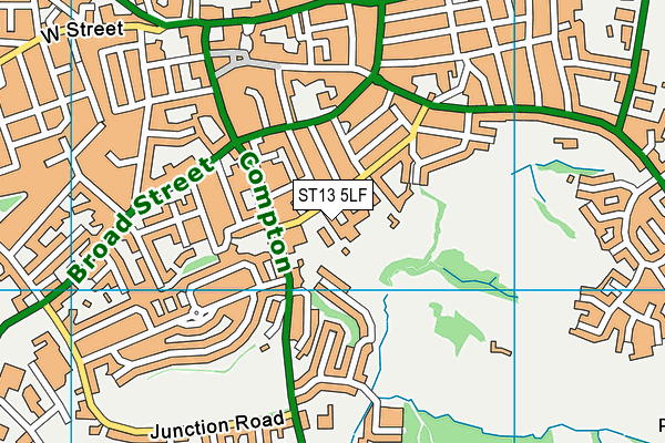 ST13 5LF map - OS VectorMap District (Ordnance Survey)