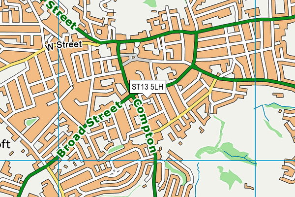 ST13 5LH map - OS VectorMap District (Ordnance Survey)