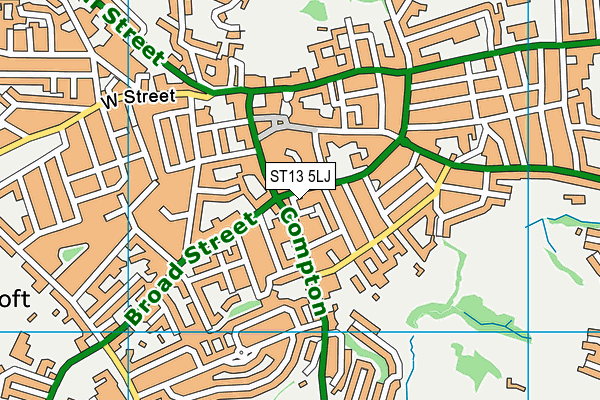 ST13 5LJ map - OS VectorMap District (Ordnance Survey)