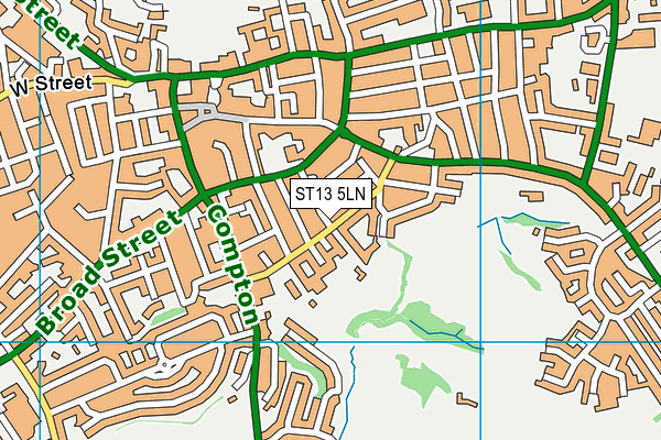 ST13 5LN map - OS VectorMap District (Ordnance Survey)