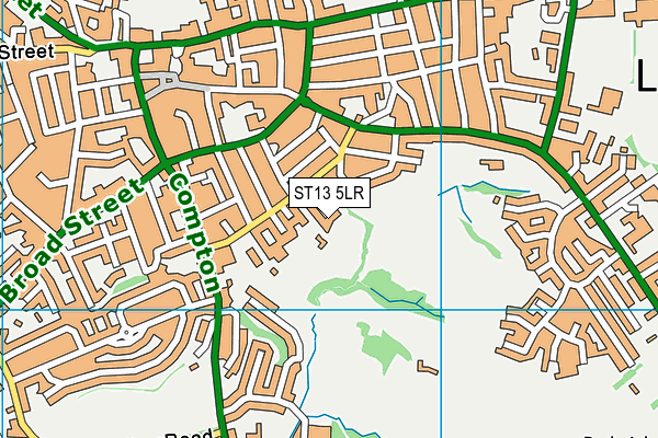 ST13 5LR map - OS VectorMap District (Ordnance Survey)