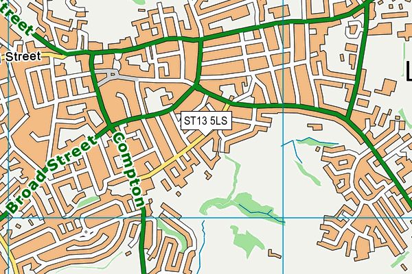 ST13 5LS map - OS VectorMap District (Ordnance Survey)