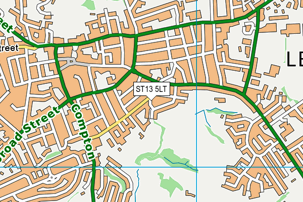 ST13 5LT map - OS VectorMap District (Ordnance Survey)