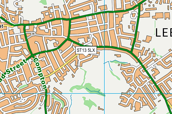 ST13 5LX map - OS VectorMap District (Ordnance Survey)