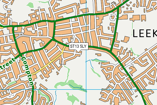 ST13 5LY map - OS VectorMap District (Ordnance Survey)