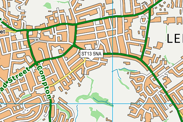 ST13 5NA map - OS VectorMap District (Ordnance Survey)