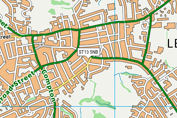 ST13 5NB map - OS VectorMap District (Ordnance Survey)