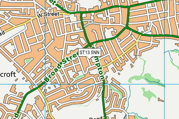 ST13 5NN map - OS VectorMap District (Ordnance Survey)