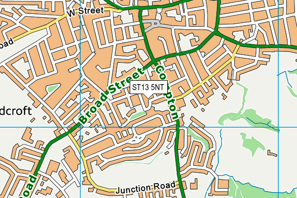 ST13 5NT map - OS VectorMap District (Ordnance Survey)