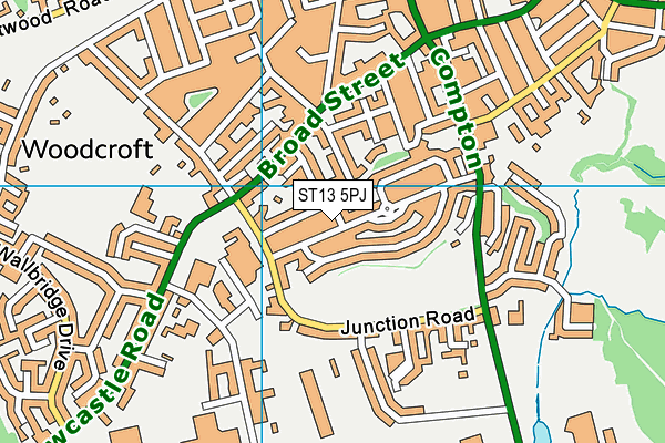 ST13 5PJ map - OS VectorMap District (Ordnance Survey)