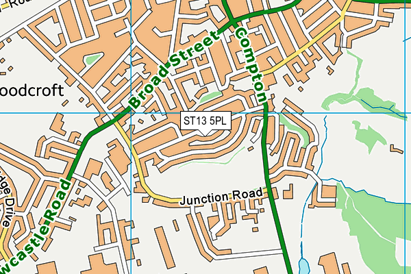 ST13 5PL map - OS VectorMap District (Ordnance Survey)