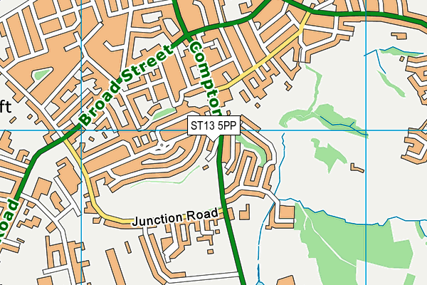 ST13 5PP map - OS VectorMap District (Ordnance Survey)