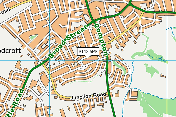 ST13 5PS map - OS VectorMap District (Ordnance Survey)