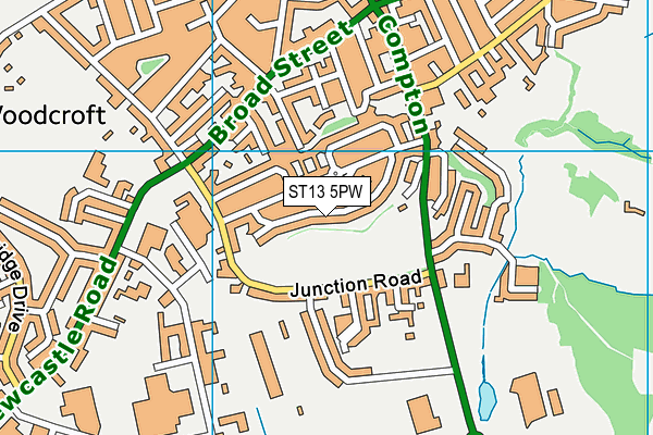 ST13 5PW map - OS VectorMap District (Ordnance Survey)