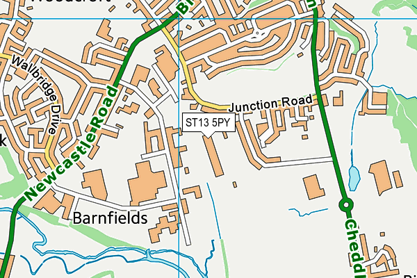 ST13 5PY map - OS VectorMap District (Ordnance Survey)