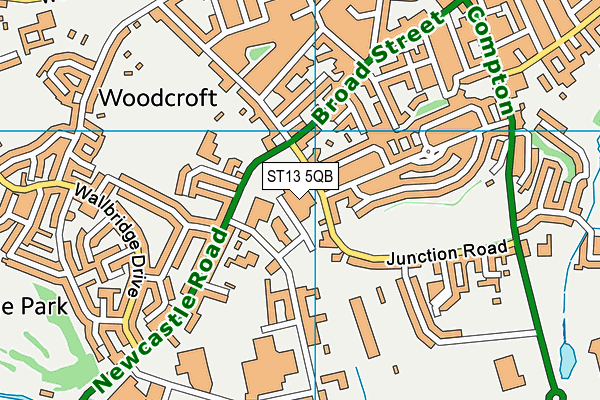 ST13 5QB map - OS VectorMap District (Ordnance Survey)