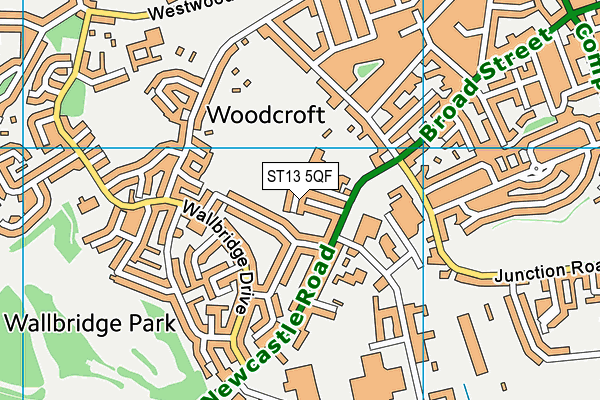 ST13 5QF map - OS VectorMap District (Ordnance Survey)