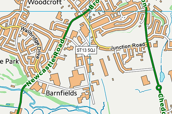 ST13 5QJ map - OS VectorMap District (Ordnance Survey)