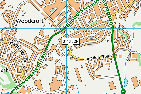 ST13 5QN map - OS VectorMap District (Ordnance Survey)