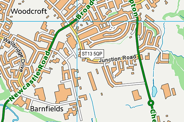 ST13 5QP map - OS VectorMap District (Ordnance Survey)