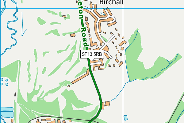 ST13 5RB map - OS VectorMap District (Ordnance Survey)