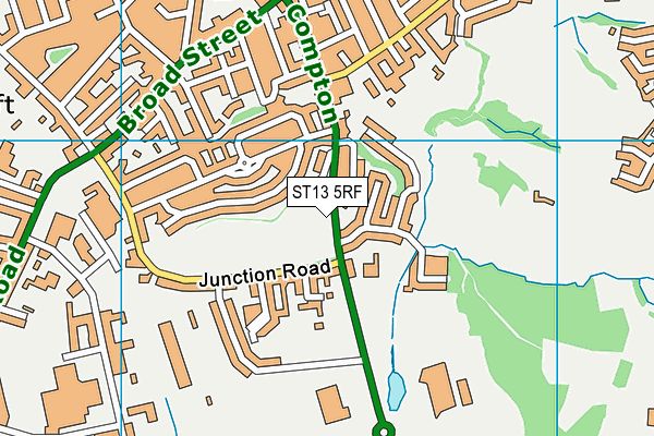 ST13 5RF map - OS VectorMap District (Ordnance Survey)