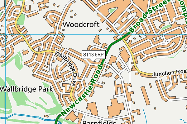 ST13 5RP map - OS VectorMap District (Ordnance Survey)