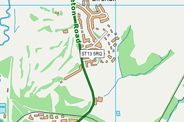 ST13 5RQ map - OS VectorMap District (Ordnance Survey)