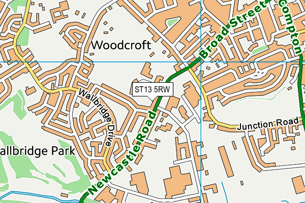 ST13 5RW map - OS VectorMap District (Ordnance Survey)